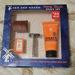 Chrome Razor Shave Set - Orange and Silver